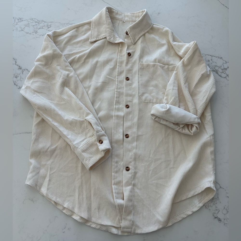 Oversized corduroy button down